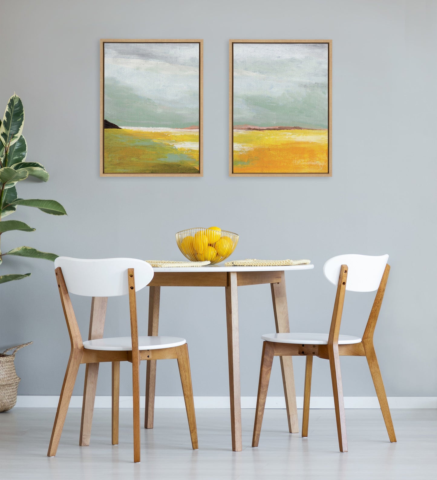 Sylvie Golden Root Lake I and II Framed Canvas Art Set by Nikita Jariwala