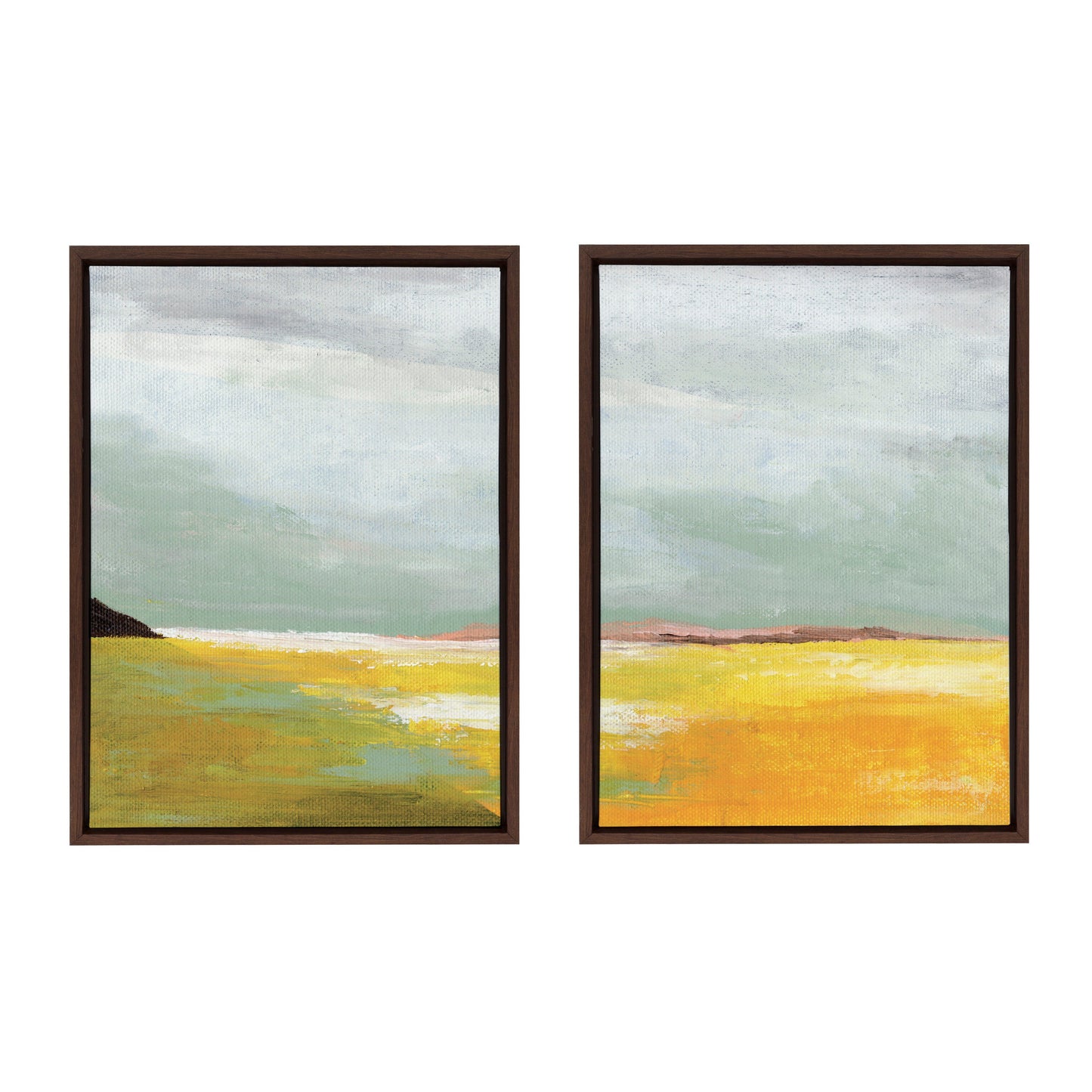 Sylvie Golden Root Lake I and II Framed Canvas Art Set by Nikita Jariwala