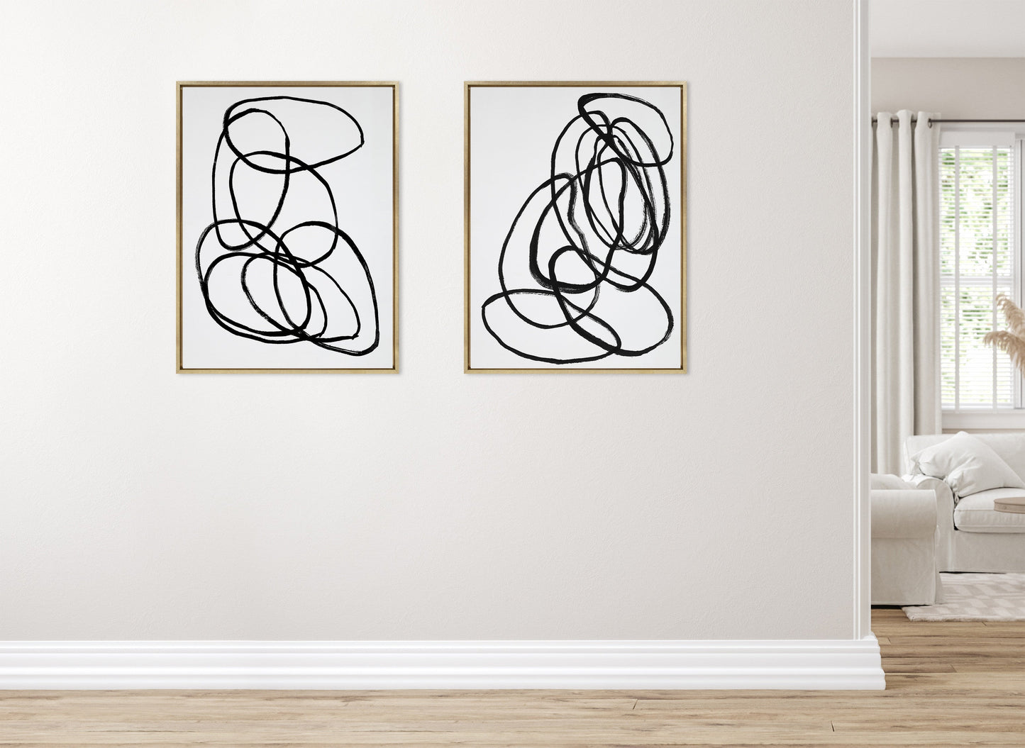 Ring of Light and Ring of Light 2 Framed Canvas Art Set by Nikki Chu