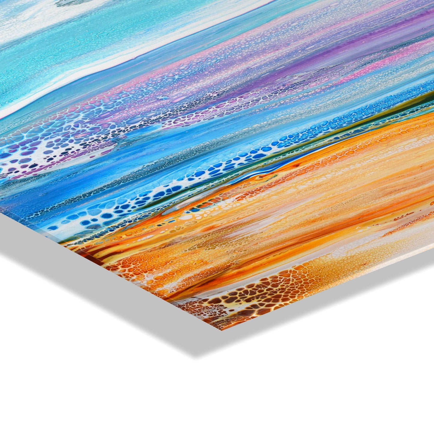 Sand and Surf Floating Acrylic Art by Xizhou Xie