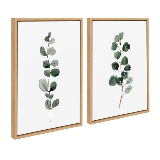Sylvie Eucalyptus Framed Canvas Set by Maja Mitrovic